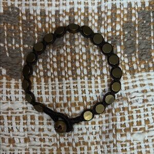 Chic Black and Gold Button Bracelet